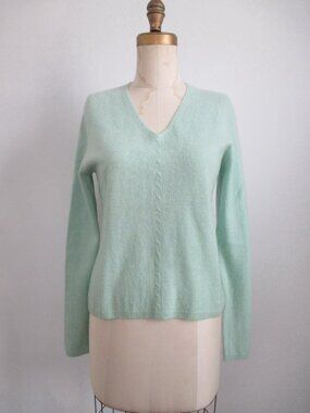 Seafoam Green Cashmere Sweater V-Neck